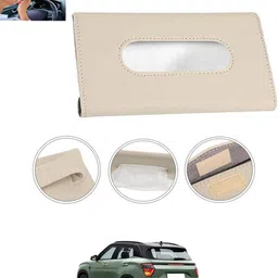 ccmm Universal Leatherite Beige Rectangle Tissue Paper Box/Dispencer For Car-72 Vehicle Tissue Dispenser-picture-15