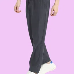 nivedanm Men Solid Grey Track Pants image 3