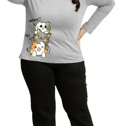 elite soul Pack of 2 Women Typography Round Neck Cotton Blend Multicolor T-Shirt image 5