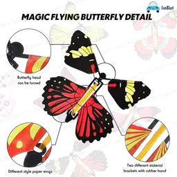 funblast Flying Butterfly Toy, Magic Wind up Butterflies Toys, Plastic Flying Butterflies Magic Wind up Butterflies Toys Gag Toy image 4