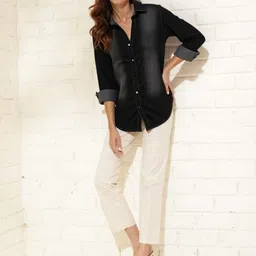 theclassictogs Women Regular Fit Solid Slim Collar Casual Shirt image 4