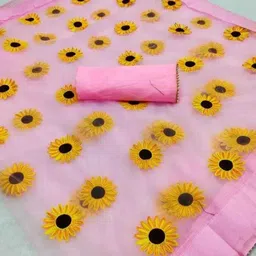 ladypotion Embroidered Banarasi Net Saree image 2