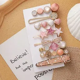korean hair accessories for Hair pin Pink Clip Pack of 8 Hair Clip-image-18