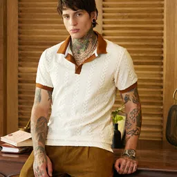 campus sutra Men Solid Polo Neck Polycotton Multicolor T-Shirt-picture-13