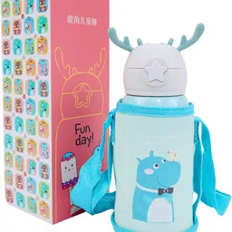 the little bunny hop in style 2IN 1 SIPPER + BOTTLE Cute BLUE Kids Water Bottle| Lightweight & Leakproof-picture-22