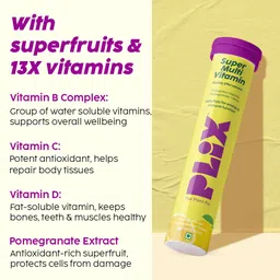 the plant fix plix Multivitamin 15 Effervescent Tablets for Daily Nutrition Lemon image 3
