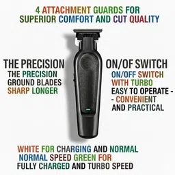 Frinzoo Precision Hair Clipper with Four Guide Comb Attachments Trimmer 300 min Runtime 4 Length Settings image 5