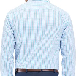 park avenue Men Slim Fit Checkered Formal Shirt image 4
