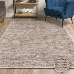 Brown Abstract Wool & Viscose 8 x 10 Feet Hand Woven Carpet by Kaleen India image 1