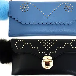 mahabal Casual, Party, Formal Blue, Black Clutch image 1