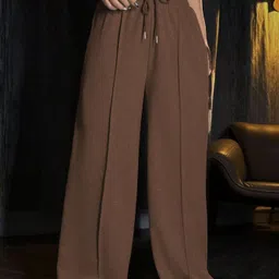 else & what Women Loose Fit Brown Polycotton Trousers-picture-21