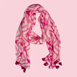 ruma luxe Printed Polycotton Women Pink Scarf, Stole-picture-10