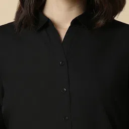 allen solly Women Regular Fit Solid Spread Collar Casual Shirt image 5