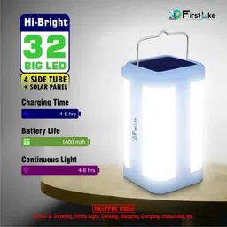 firstlike 4 Tube 360 Degree Extra Bright with Electric & Solar Rechargeable 7 hrs Lantern Emergency Light image 4
