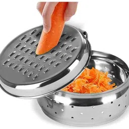 kbhanjan Stainless Steel | Cheese | Carrots | Cucumber Grater (Small (14.1 cm Dia) Carrot Grater & Slicer image 3
