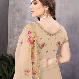 khriti fab Unstitched Georgette Blouse Material Embroidered image 2