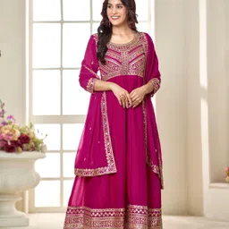 ambeshoppers Women Art Silk Kurta Dupatta Set image 1