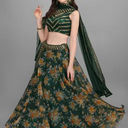 trivety Printed Semi Stitched Lehenga Choli image 3