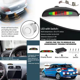 aarsh stores NW_Universal 4 White Reverse Parking Sensor-AF25A989 NW_Universal 4 White Reverse Parking Sensor-AF25A989 Parking Sensor image 2