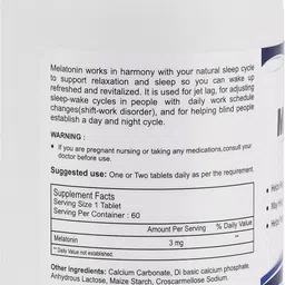 healthvit Melatonin 3mg Regulates For Sleep Cycle 60 Tablets image 2