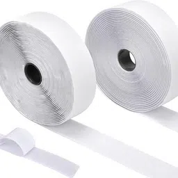 Self Adhesive Hook & Loop Tapes White (4M Hook+4M Loop) 20mm Width to Organize Stick-on Velcro-image-8