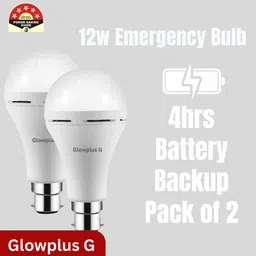 glowplus g Pack of 2 – 12W Emergency Bulbs | Quick Charging, High Brightness Lights 3 hrs Bulb Emergency Light-picture-25