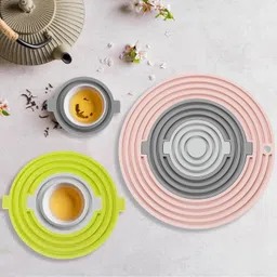 openzest 3 in 1 Multi Size Heat Resistant Round Trivets Hot Pots, Dishes, Bowls, Cups Round Trivet image 3
