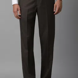louis philippe Men Regular Fit Brown Polyester Trousers-picture-19
