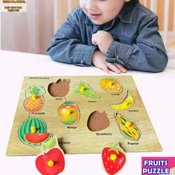 arvana Wooden Blocks Educational Toys Fruits Puzzle board Fruit Matching Jigsaw Puzzle-picture-15