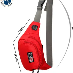 prike fluffy red patch work brand logo waist bag Waist Bag image 2