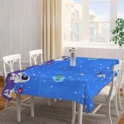 arrabi Cartoon (90x60) Blue Cotton Blend Table Cloth-picture-1