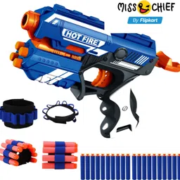 miss & chief Sharp Soft Blaster Bullet Shooting Gun Toy & 30 Foam Dart, 1 HandStrap for Darts Guns & Darts image 2