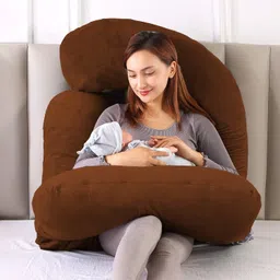 victostar j shape pregnancy pillow Polyester Fibre Solid Pregnancy Pillow Pack of 1 image 2