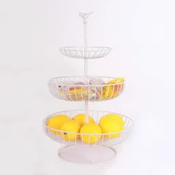 3 Tier Fruit Basket for Fruits Vegetables Bread Snack Storage, Bird Shape Handle Iron Fruit & Vegetable Basket-image-43