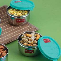 hazel (Set of 2) Stainless Steel 250 ml Silver Airtight Storage Container-picture-44
