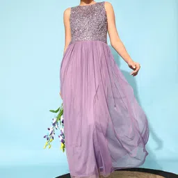 street9 Women Fit and Flare Purple Maxi/Full Length Dress image 3