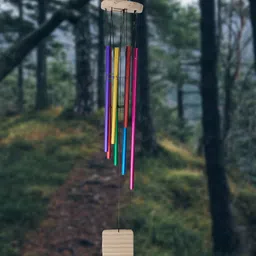 synlark Multicolor 7 Pipe Wind Chime Positive Energy for Home Balcony Bedroom Good Sound Aluminium, Wood Windchime image 4