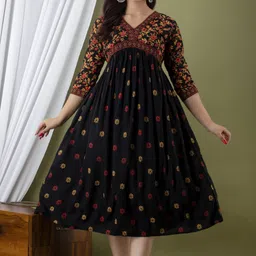 glorious Women Floral Print Viscose Rayon Anarkali Kurta image 1