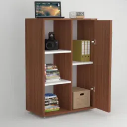 Engineered Wood Semi-Open Book Shelf-image-43