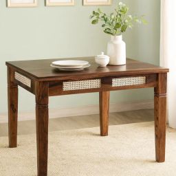 woodsworth from pepperfry Adelaide Sheesham Wood 4 Seater Dining Table in Provincial Teak Finish-picture-0