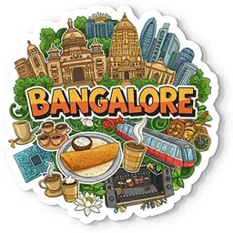 gifteeng Bagalore 4mm Thick, Stylish Magnet for Fridge, Wardrobe & Metal Surfaces Fridge Magnet Pack of 1 image 1