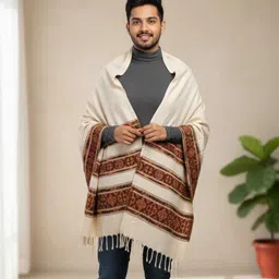 SR Collection Wool Solid Men, Women Shawl image 3