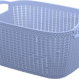 kuber industries Plastic Unbreakable Plastic 2 Pieces Multipurpose Large Size Flexible Storage Baskets / Fruit Vegetable Bathroom Stationary Home Basket with Handles (Brown & Grey) -CTKTC37849 Storage Basket image 3