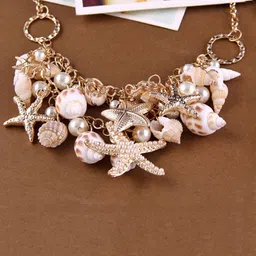 yellow chimes Gold-Plated Zinc Choker Necklaces for Women and Girls Pearl Gold-plated Plated Metal Necklace-picture-14