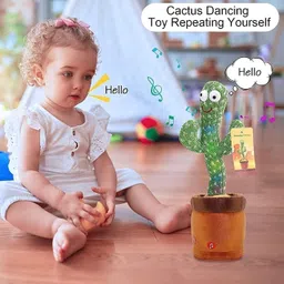 bachpan talking plush cactus toy singing musical dancing interactive rechargeable image 3