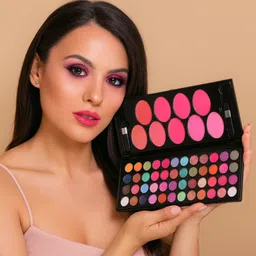 huda crush 48 Shade Make up kit - Shimmer Eye Shadow Blusher with Makeup Brush for women image 2