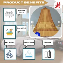 maruti enterprise Polyester Adults Washable Double Bed and king size bed(round) Mosquito Net image 2