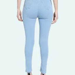 kitty fashion Women Relaxed Fit High Rise Light Blue Jeans image 2