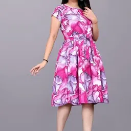 varudifab Women Fit and Flare Multicolor Midi/Calf Length Dress-picture-11