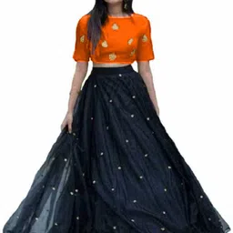 nj fashion Embroidered Semi Stitched Lehenga Choli-picture-21